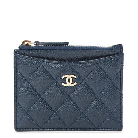 chanel zip key holder|Chanel zipped card holder.